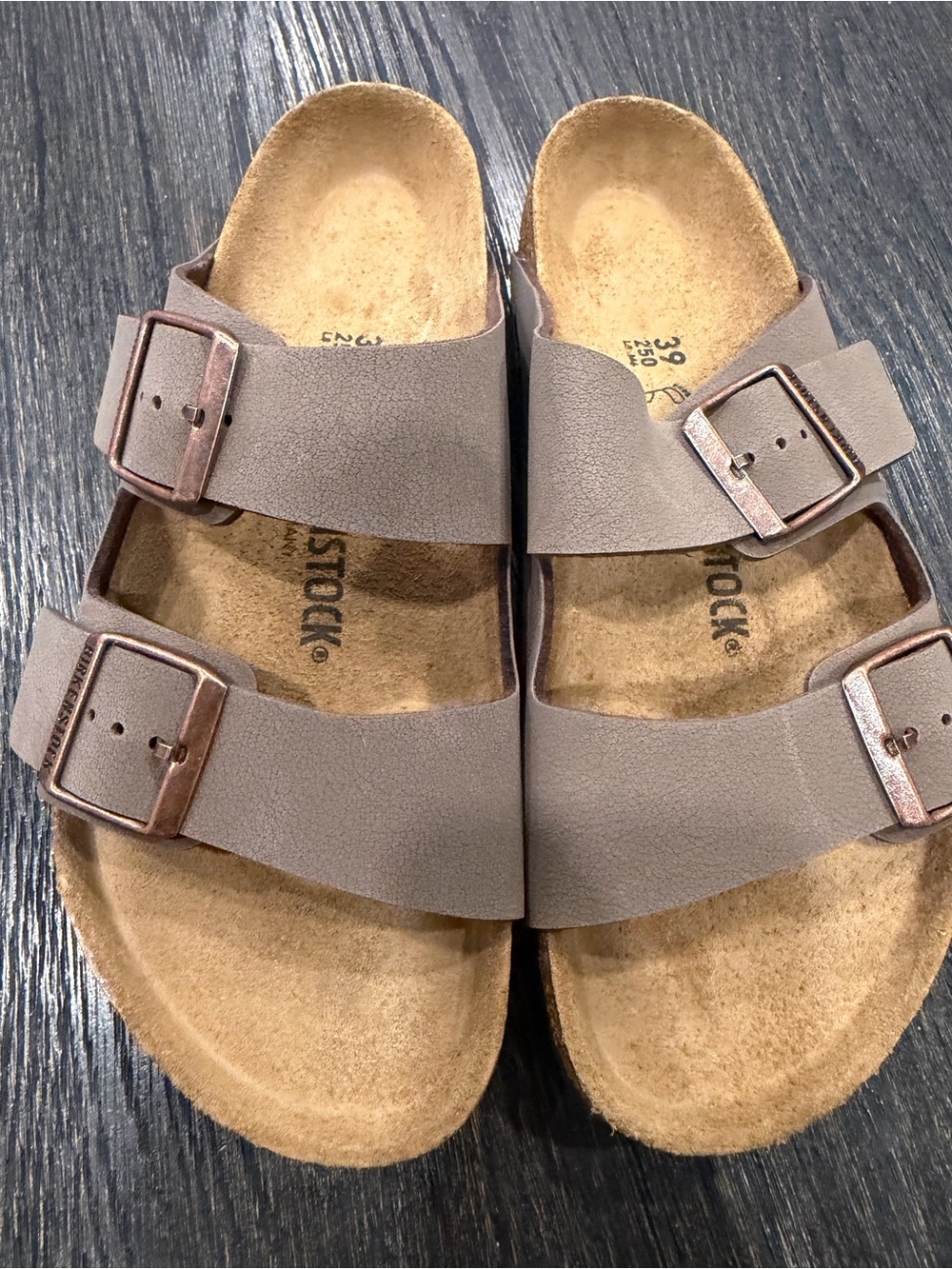 Birkenstock Arizona Birko-Flor Sandal, Brown, ladies 8 men’s 6